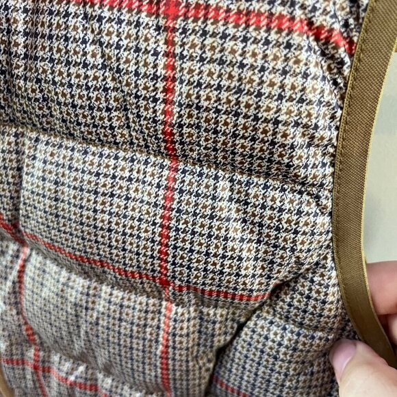 Eddie Bauer Women's Medium Quilted Down Brown Houndstooth Plaid Puffer Vest - Picture 2 of 6